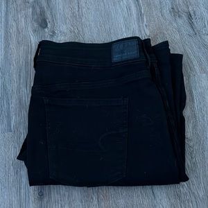Black American eagle flare jeans